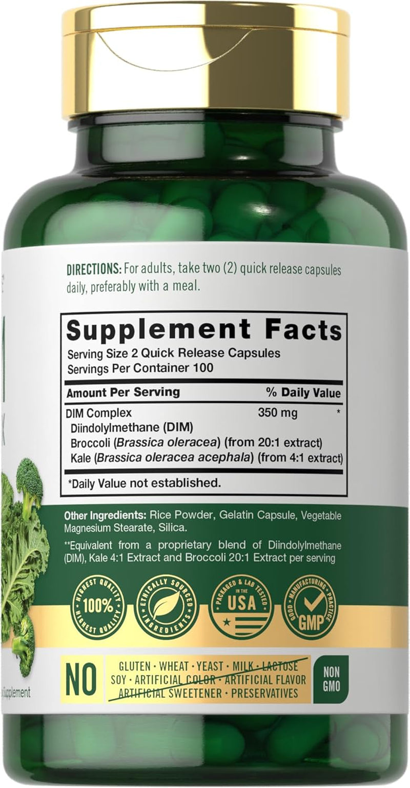 DIM Supplement | 350Mg | 200 Count | Vegetarian, Non-Gmo & Gluten Free Complex | by
