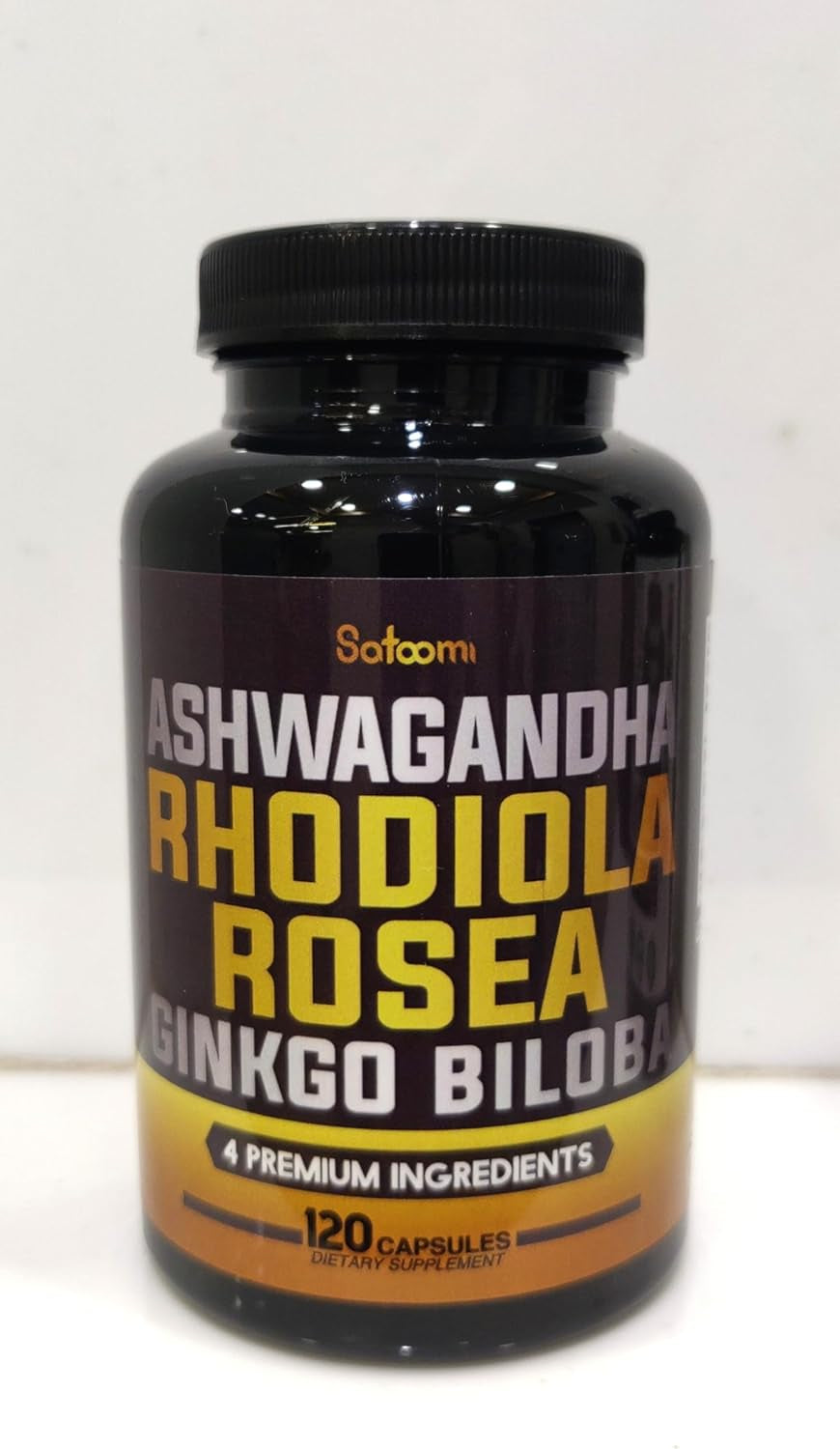 Ginkgo Biloba + Rhodiola Rosea + Ashwagandha Capsules - 120 Vegan Capsules for 2 Month